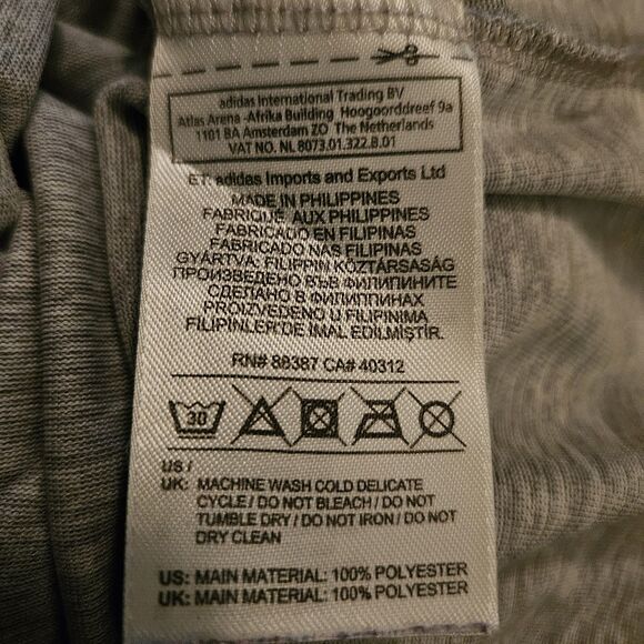 Adidas Climalite Mens Large Crew SS Gray Moisture Wicking Athletic Tee - Picture 9 of 9